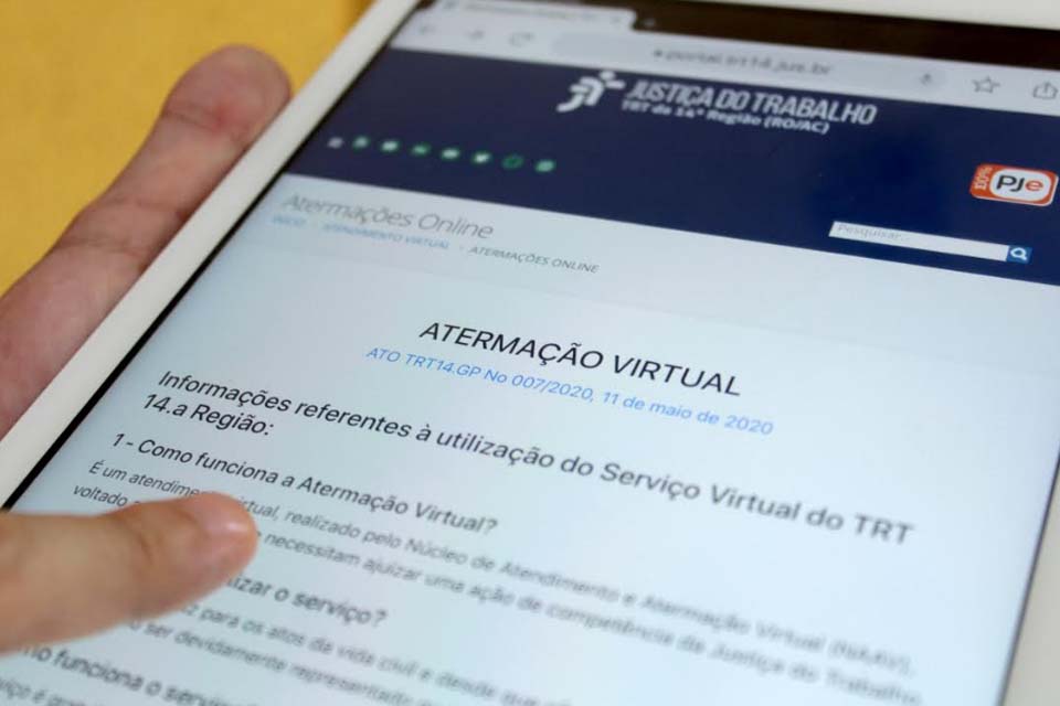 Justiça do Trabalho RO/AC disponibiliza serviço virtual para atendimentos e registro de reclamações trabalhistas direto pelo cidadão