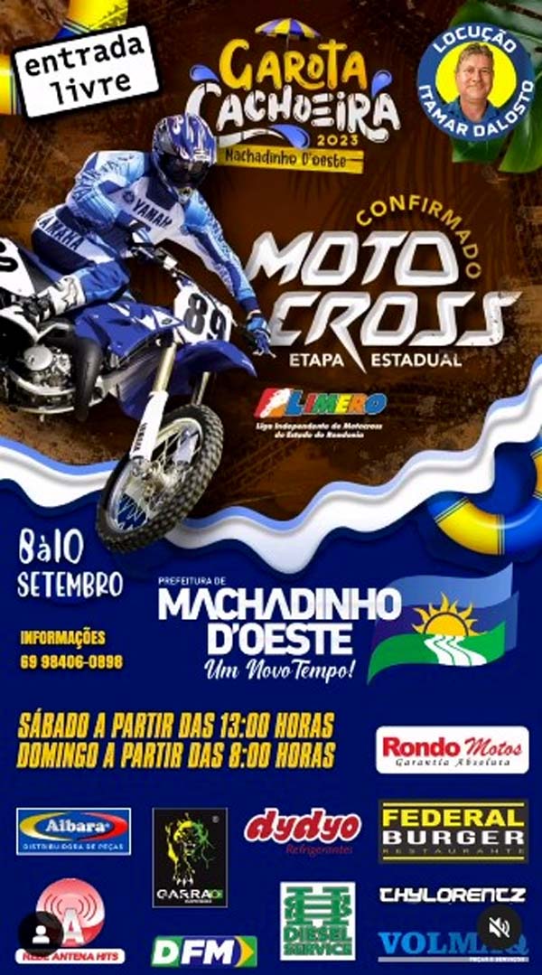 Preparem-se para sentir o ronco dos motores! Está chegando a 2ª etapa do  Campeonato Mineiro MX Motocross 2023, nos dias 22 e 23 de julho.A entrada é  gratuita e não será permitida