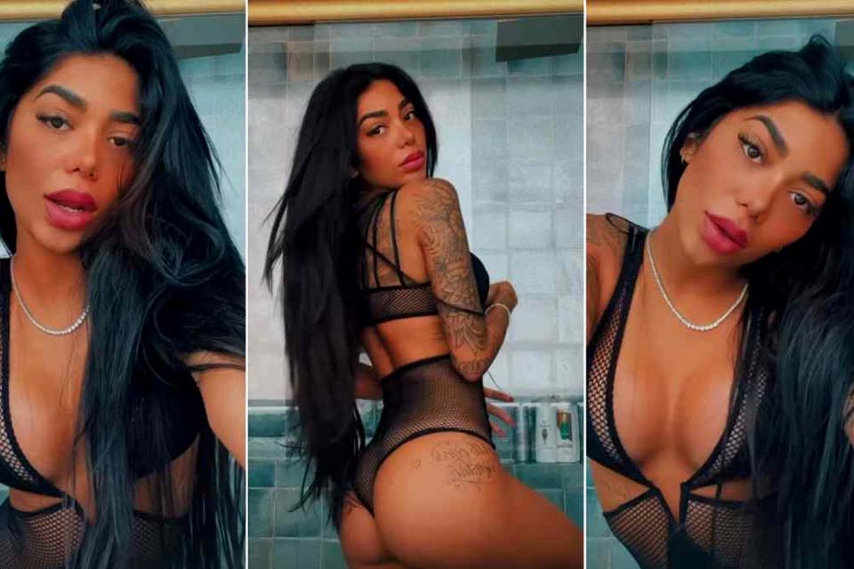 Dhiovanna Barbosa, irmã de Gabigol, posa de body transparente e deixa tattoos à mostra