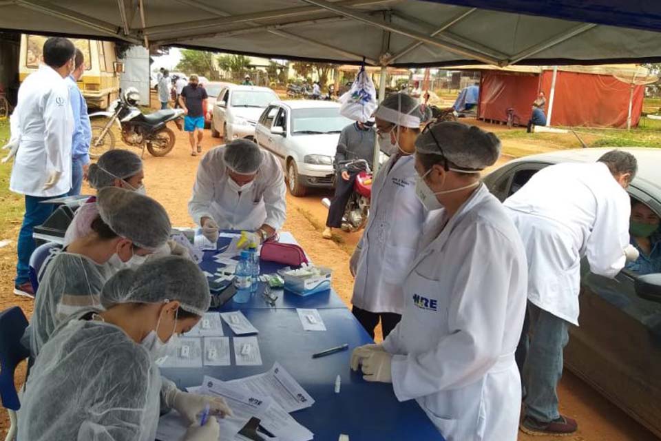 Drive-thru em Vista Alegre do Abunã realiza 500 testes rápidos em população para detecção do novo coronavírus