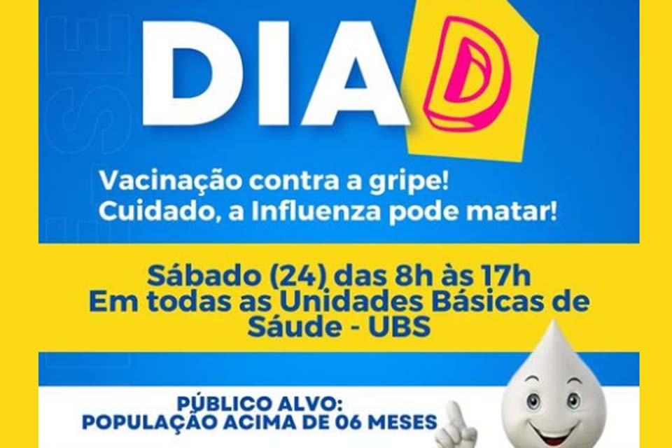 Prefeitura de Ariquemes realiza Dia D de Vacinação contra a gripe para adultos e crianças a partir de 6 meses