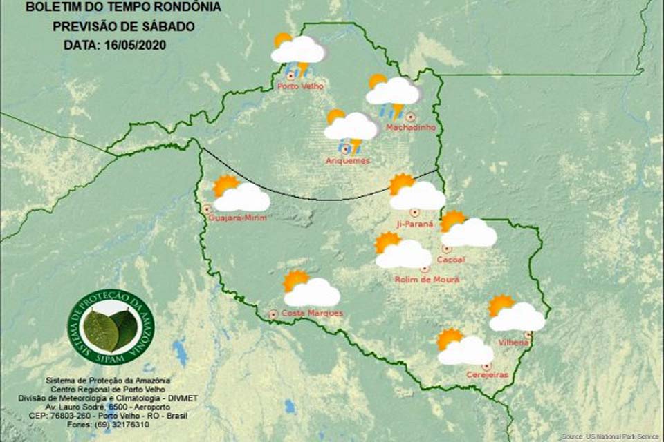 Confira a previsão do tempo para este sábado em Rondônia