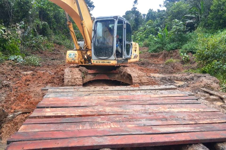 Porto Velho: Ponte é construída no Ramal do Índio e trechos são recuperados