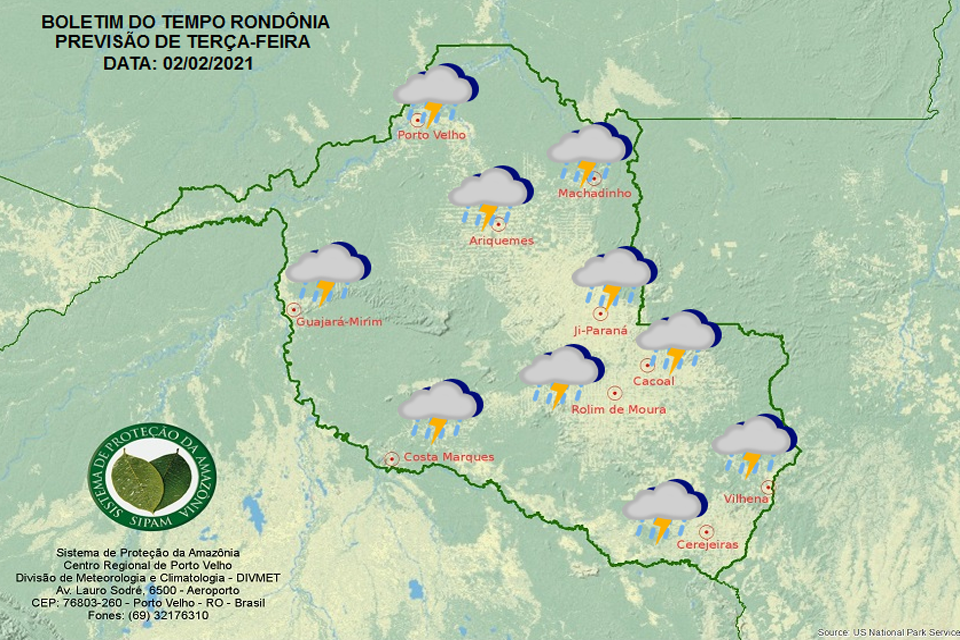 Confira a previsão do tempo para esta terça-feira em Rondônia