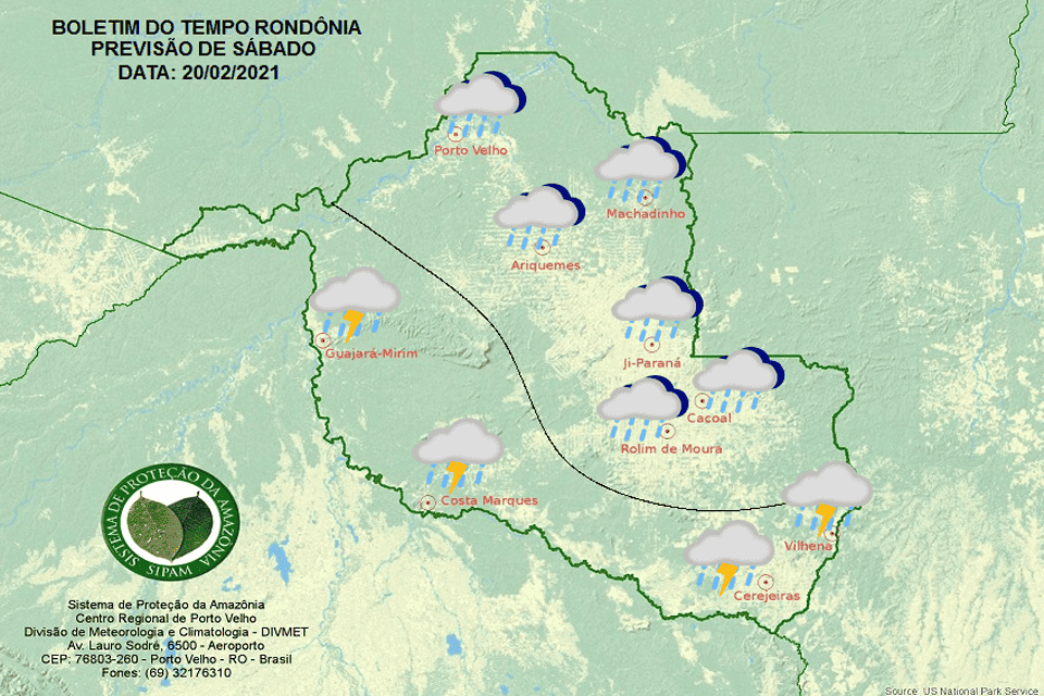 Confira a previsão do tempo para  este sábado em Rondônia