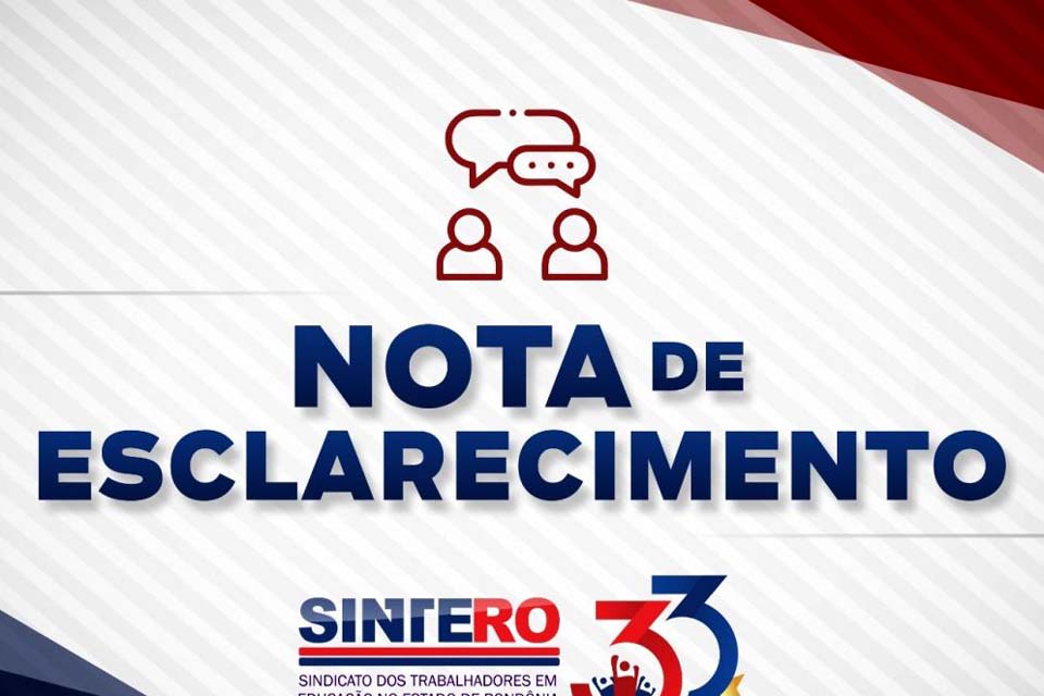 SINTERO vem a público prestar esclarecimentos acerca da utilização dos espaços físicos da entidade sindical