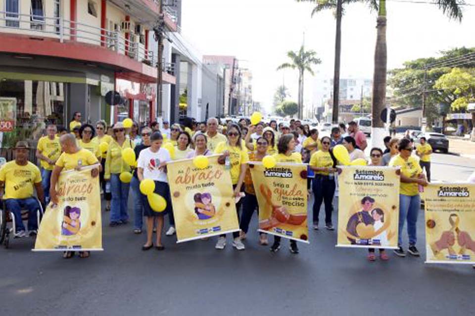 Setembro Amarelo: caminhada a favor da vida é realizada em Vilhena