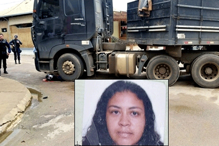 Mulher tem cabeça esmagada por carreta 