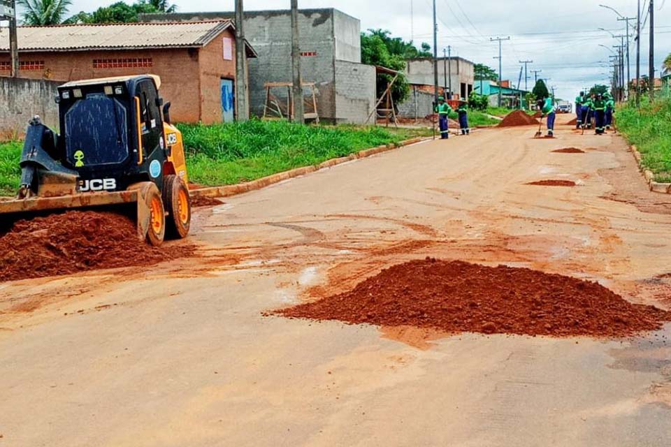 Distrito Bom Futuro recebe mutirão de limpeza urbana e de manutenção na iluminação pública