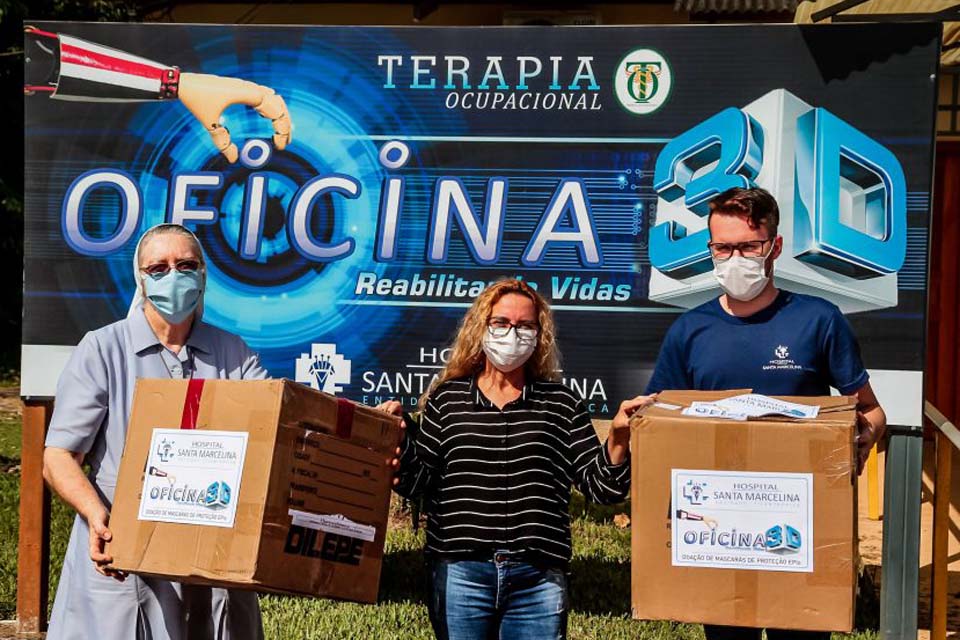 Cemetron recebe doações de protetores faciais do Hospital Santa Marcelina para reforçar o combate a Covid-19