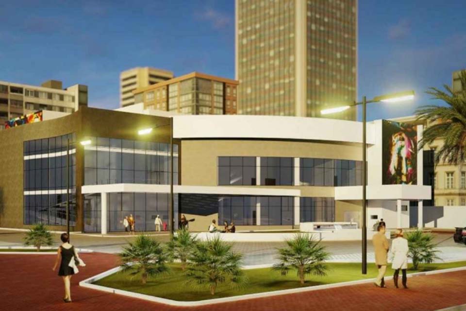 Construção do Teatro Municipal segue em fase de conclusão; projeto desenvolvido pela equipe técnica da Seosp