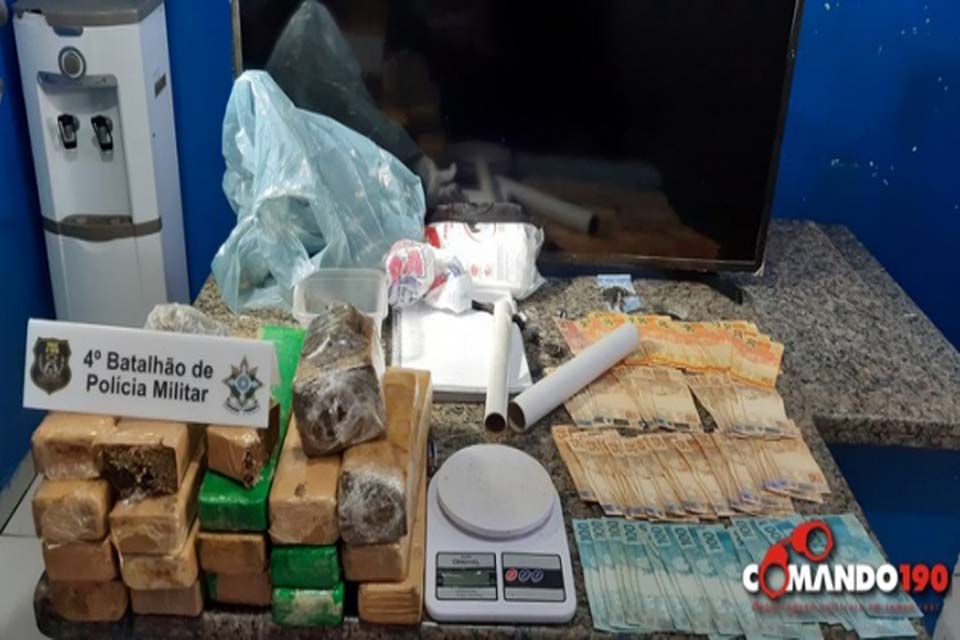  PM e Polícia Civil apreende mais de 12 quilos de maconha em Cacoal