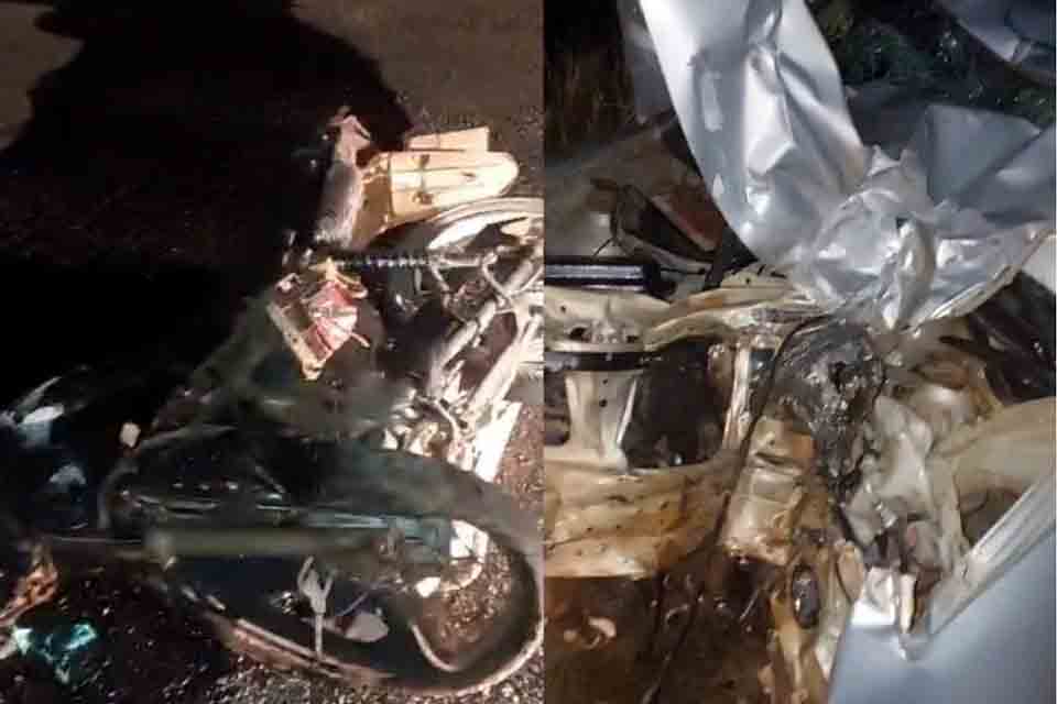 Motociclista morre em colisão com carro na BR 429 em São Miguel do Guaporé