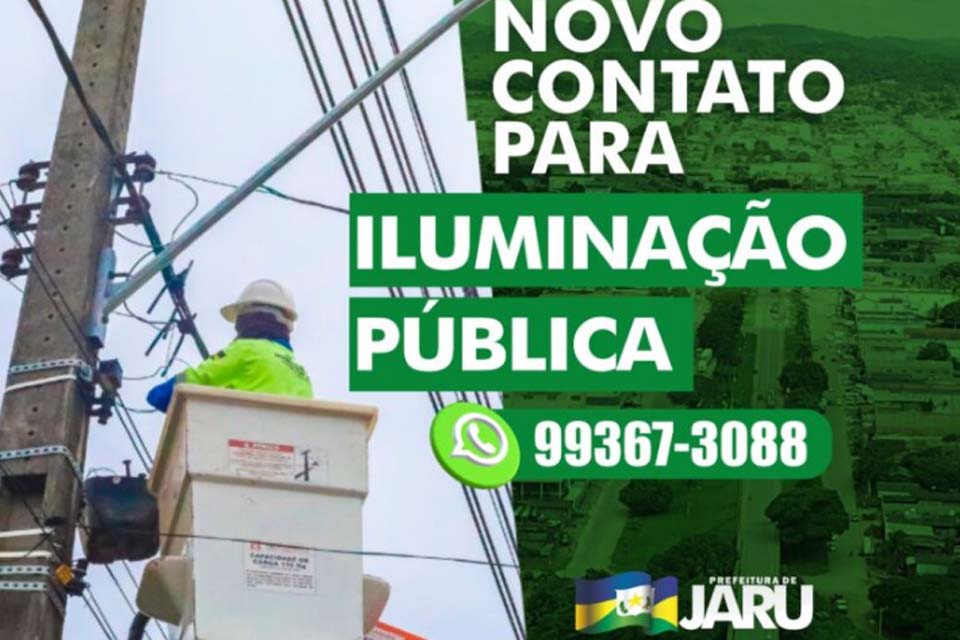 Prefeitura de Jaru disponibiliza canal exclusivo para solicitação de troca de lâmpadas