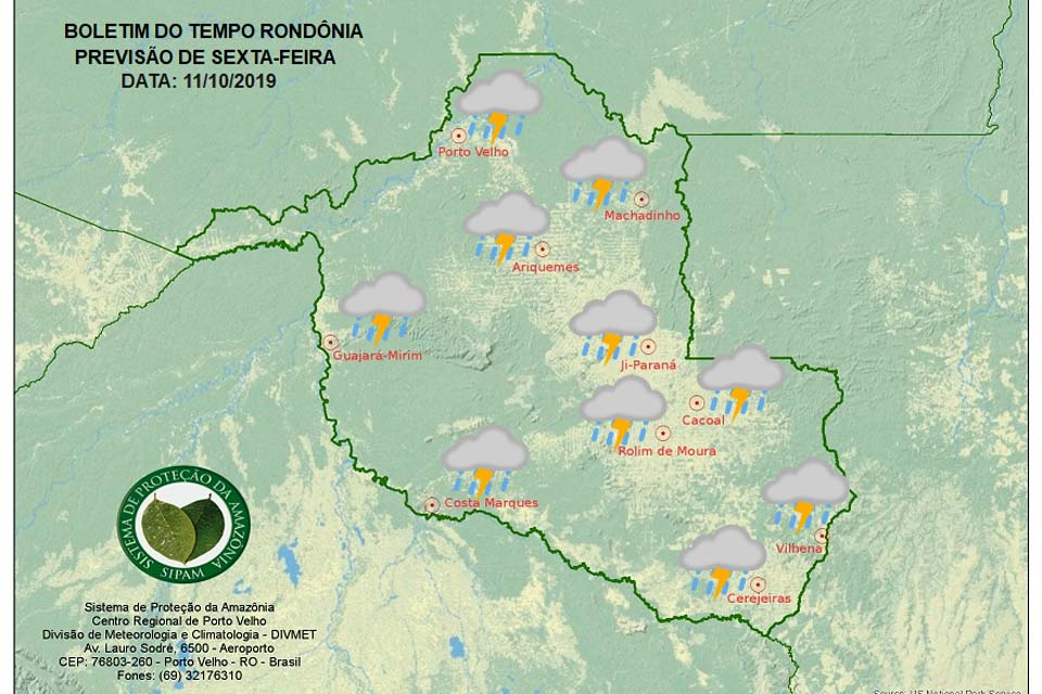 Confira a previsão do tempo para sexta-feira em Rondônia