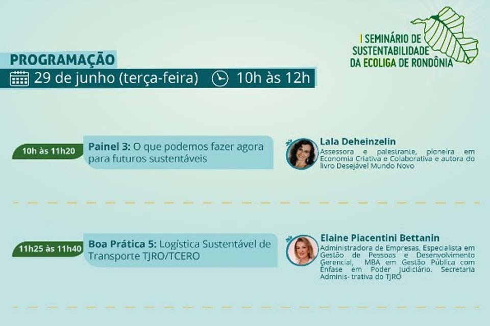 Futuros sustentáveis, logística de transporte e contratações são o foco de terça, 29, no I Seminário de Sustentabilidade da Ecoliga