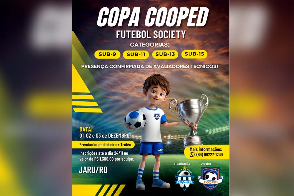 Jaru se prepara para a 1ª Copa Cooped de Society em quatro categorias 