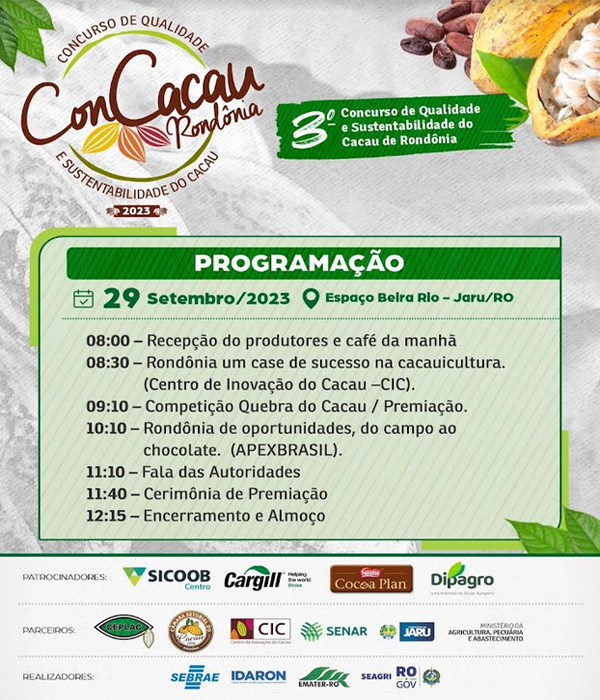 3º ConCacau é na próxima semana, dia 29 de setembro 