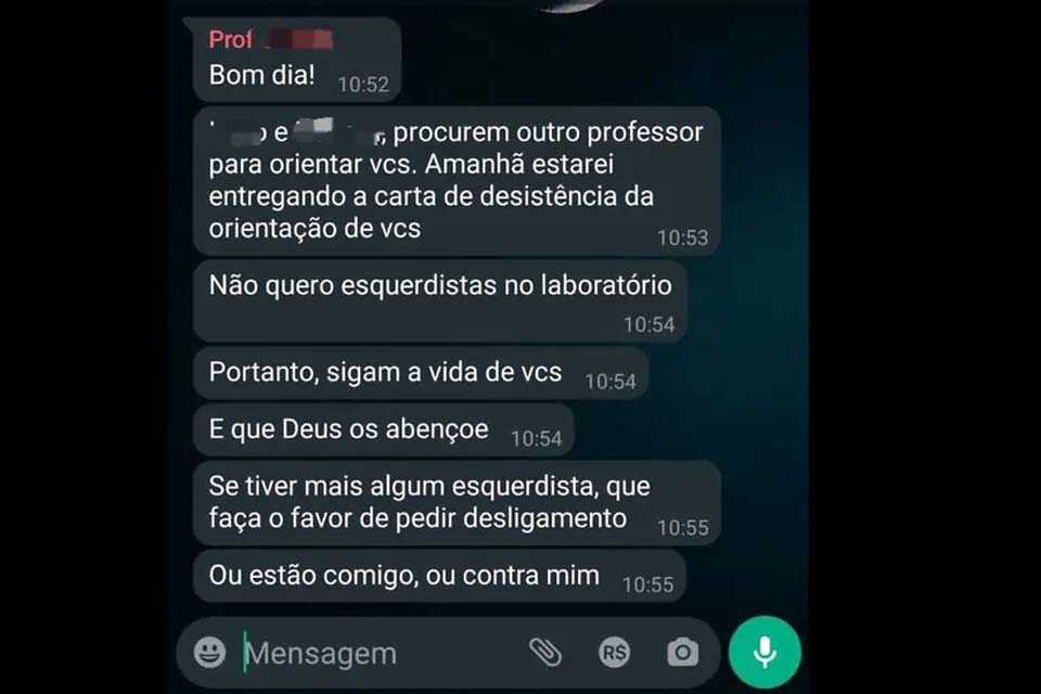 Professora chama de 'esquerdistas' e expulsa de laboratório alunos do doutorado de federal do Amapá: 'ou estão comigo, ou contra mim'