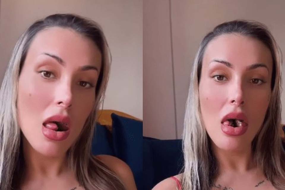 Deu errado? Internautas apontam problema em cirurgia na língua de Andressa Urach e famosa se pronuncia