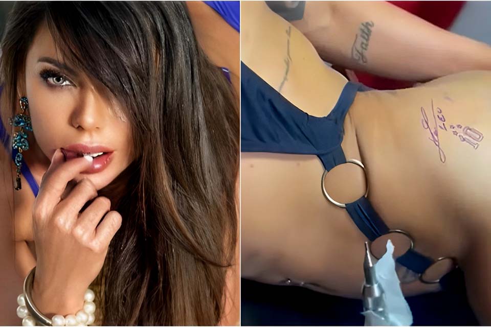 Musa do OnlyFans, Suzy Cortez tatua assinatura de Messi e pode entrar para o Guinness