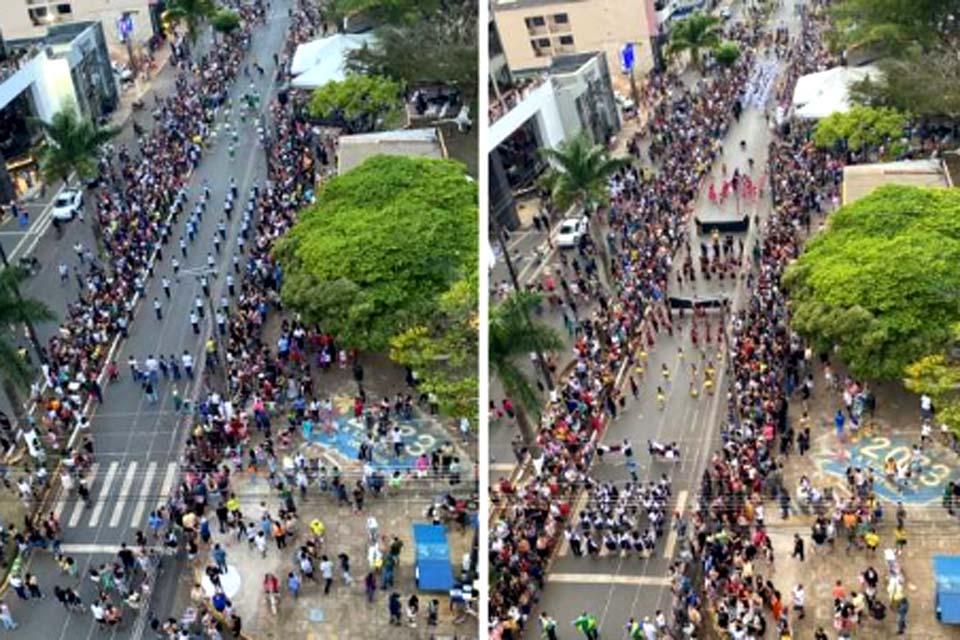 Em Vilhena desfile de Sete de setembro superou expectativa; estima-se que evento atraiu 10 mil pessoas