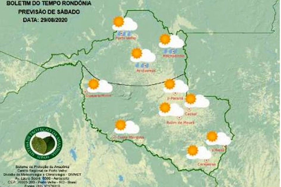 Confira a previsão do tempo para  este sábado em Rondônia