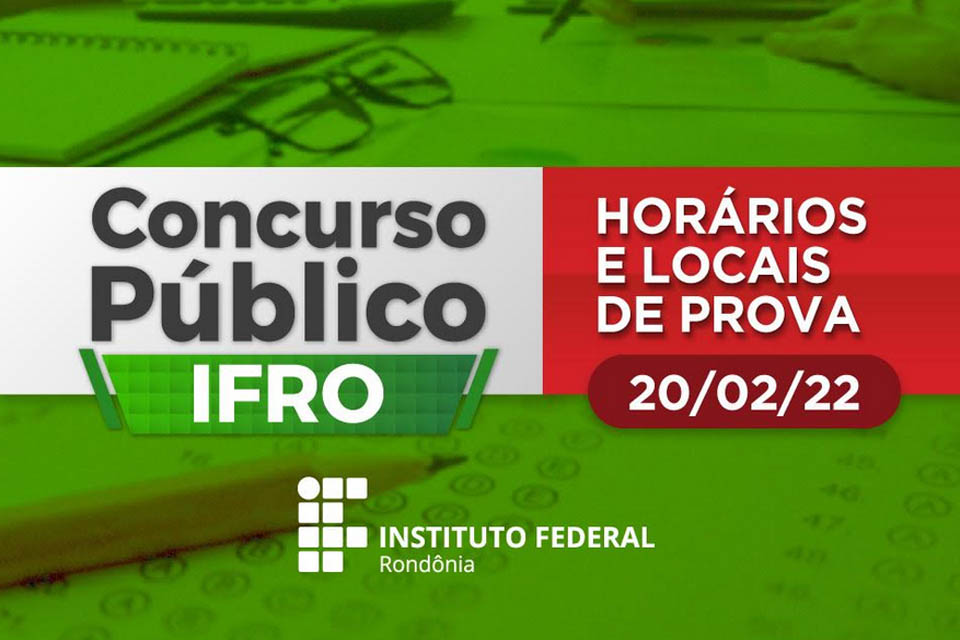 Provas objetivas do concurso para as 41 vagas do IFRO serão neste domingo (20/2)