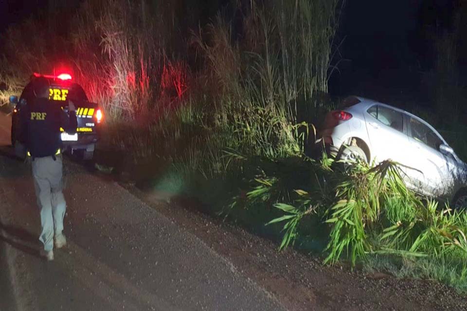 Motorista capota veículo ao colidir com capivara na BR 364