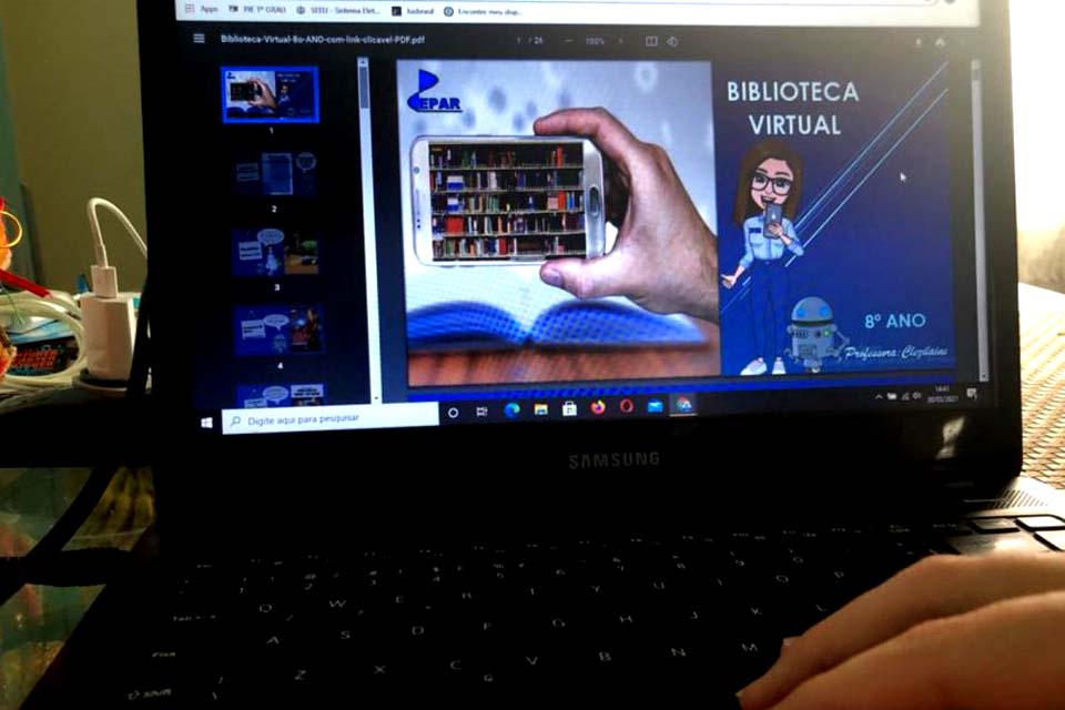 Biblioteca virtual criada por professora da rede estadual incentiva leitura aos estudantes 