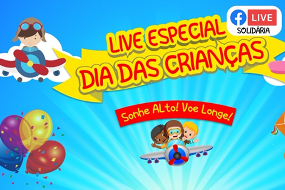 live solidária “Especial Dia das Crianças”, acontece neste sábado (3), a partir das 15h