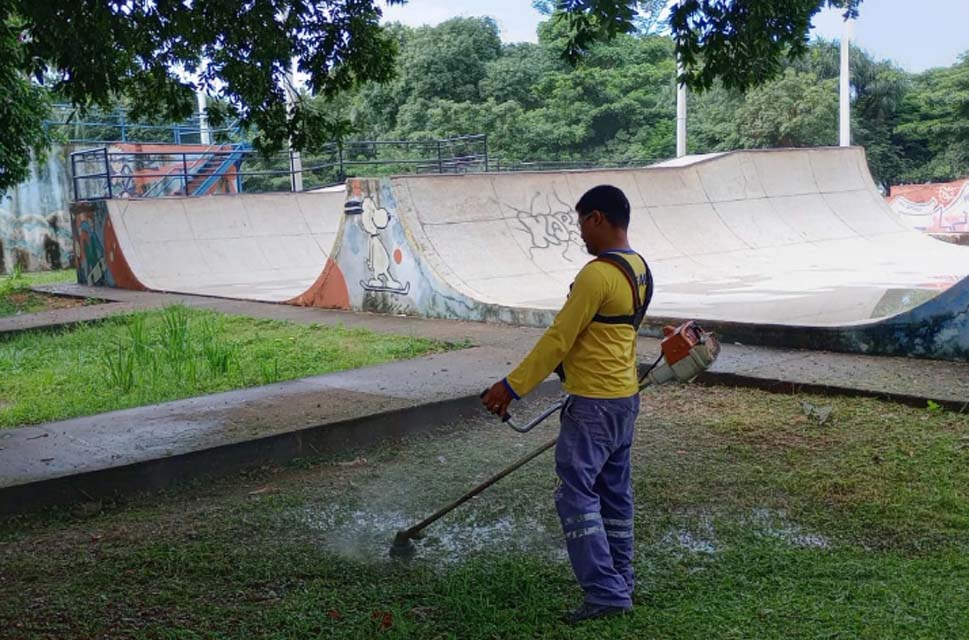 Prefeitura de Porto Velho realiza limpeza e melhorias no Skate Parque