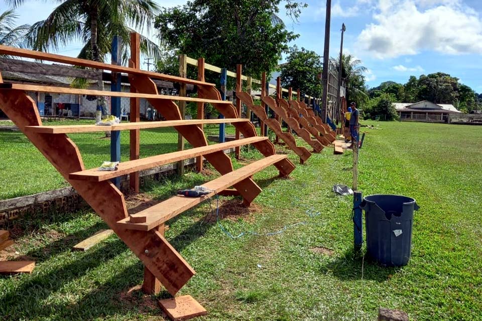 Estrutura do Interdistrital de Esporte 2022 é montada no distrito de Calama