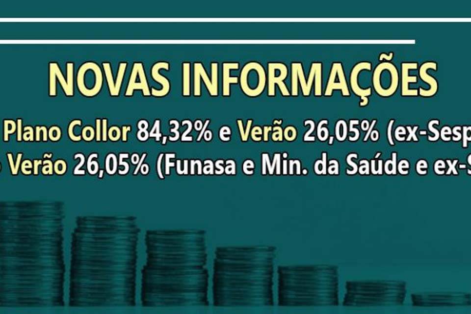 SINDSEF-RO convoca servidores da ex-Sesp, ex-Sucam, Funasa e MS para entrar com medidas pleiteando o retorno de rubricas de planos econômicos