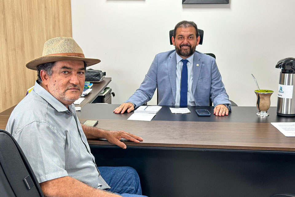 Deputado Laerte Gomes recebe o vereador Adineudo de Andrade de Mirante da Serra 