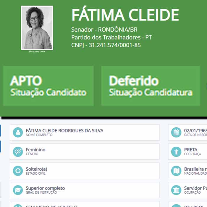 Fátima Cleide não está inapta e continua na campanha rumo ao Senado Federal por Rondônia