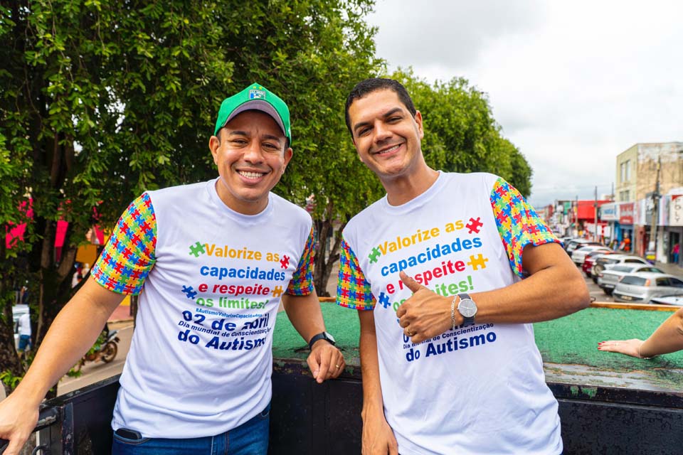 Deputado Cássio Gois participa de ato em celebração ao Dia Mundial da Conscientização do Autismo, em Cacoal