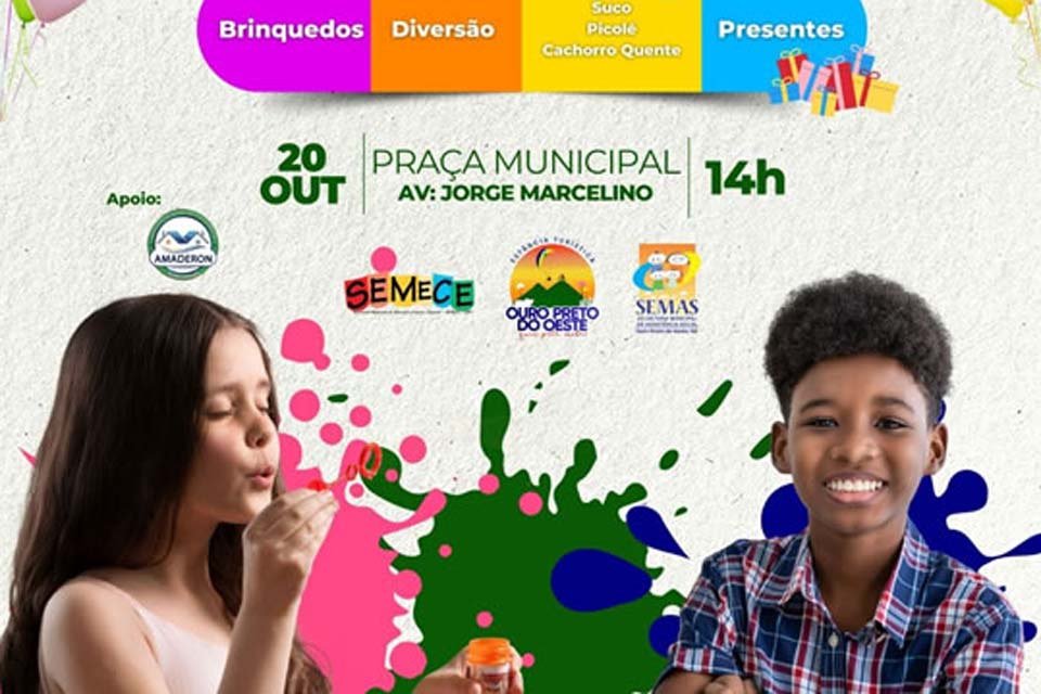 2ª edição Ouro Kids acontece nesta quinta-feira, 19, a partir das 15h, no Bosque Municipal de Ouro Preto do Oeste