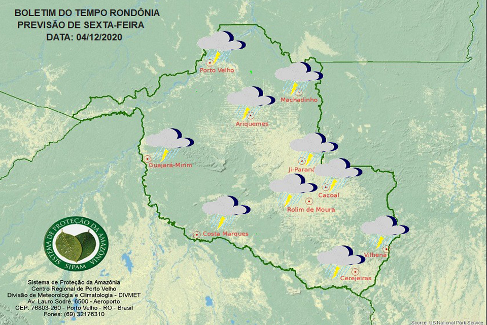 Confira a previsão do tempo para esta sexta-feira em Rondônia