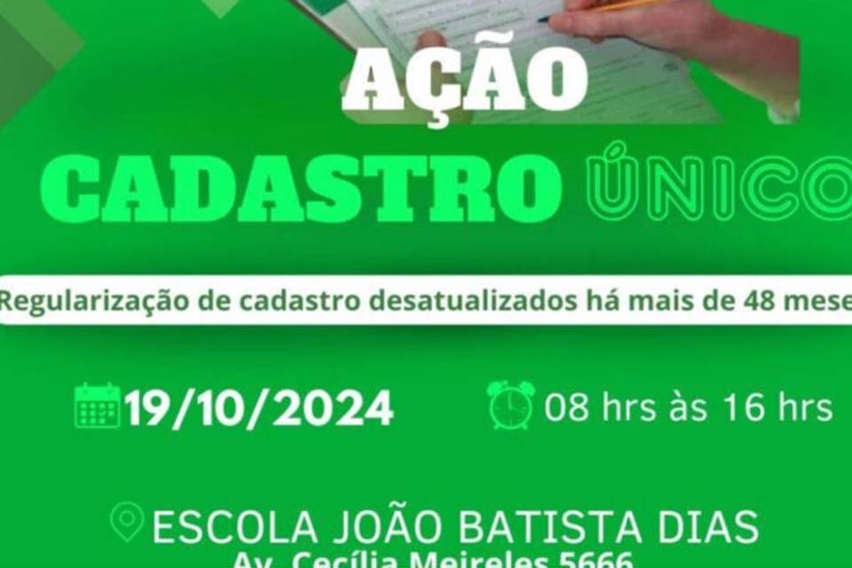 Semas informa que “Ação Cadastro Único” atenderá dia 19 no bairro Cidade Alta