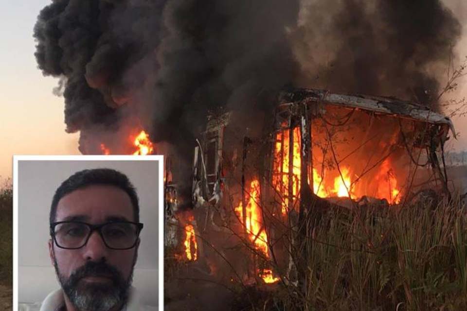 Identificado motorista que morreu em ônibus carbonizado da prefeitura de Buritis; imagens revelam tragédia após acidente   