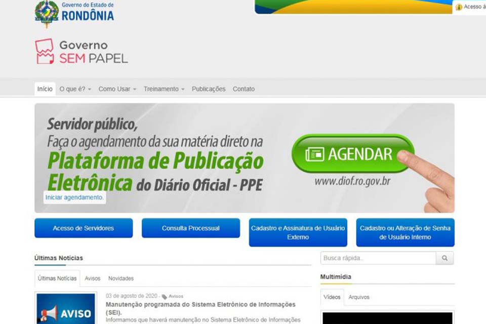 Superintendência Estadual de Tecnologia da Informação e Comunicação assume cadastro de usuário externo do SEI