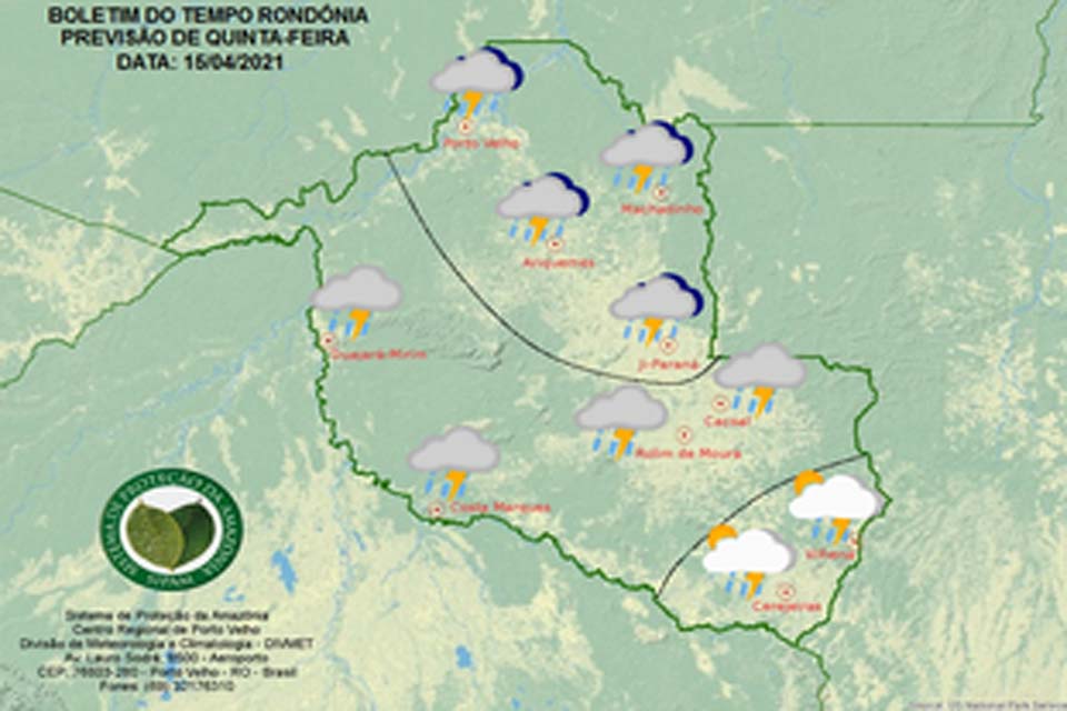 Confira a previsão do tempo para quinta-feira, 15 em Rondônia