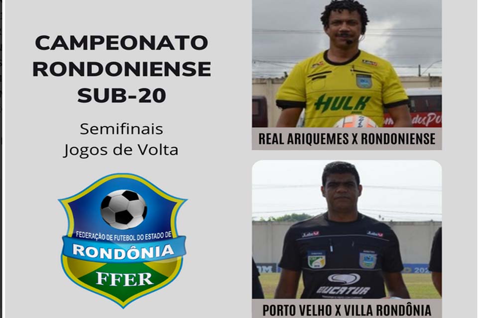 Federação de Futebol de Rondônia define árbitros para jogos de volta da semifinal do Sub-20