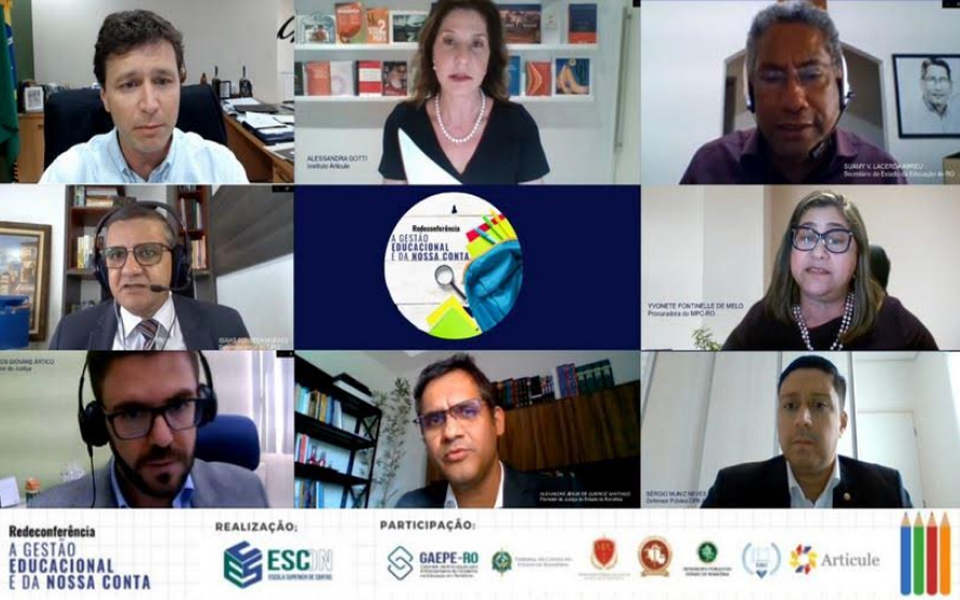 Gaepe-RO debate gestão educacional com prefeitos eleitos durante webinário realizado pela Escon/TCE