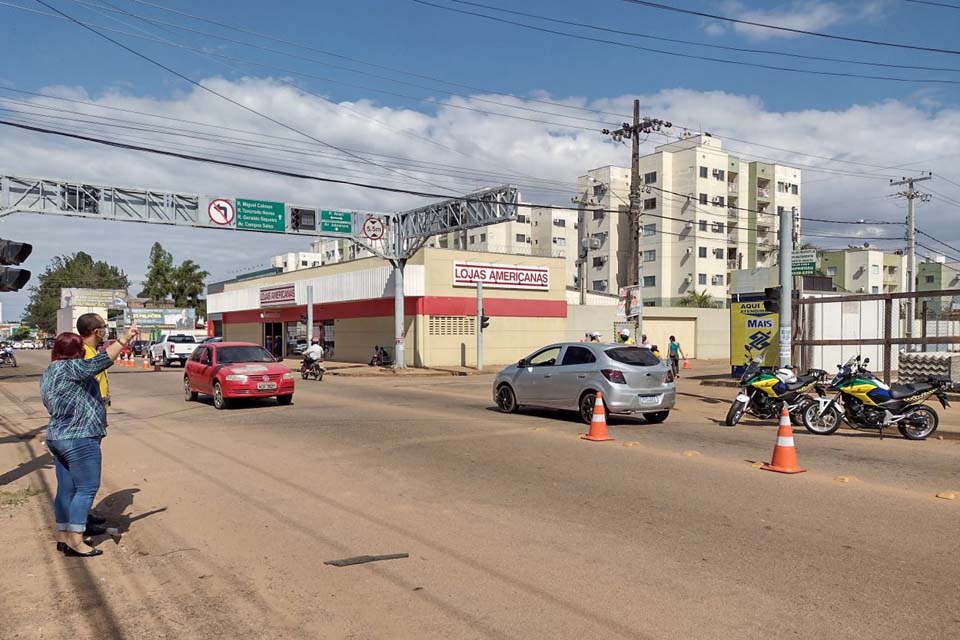 Detran realiza ação educativa na zona Sul de Porto Velho em alusão ao Movimento Maio Amarelo