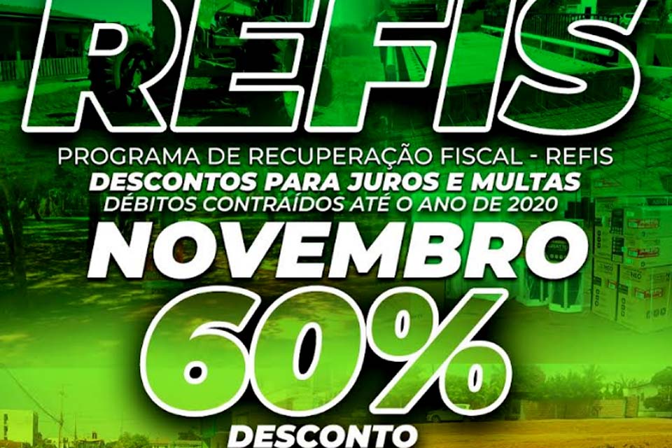 Prefeitura alerta que desconto de 60% de desconto do REFIS termina dia 30