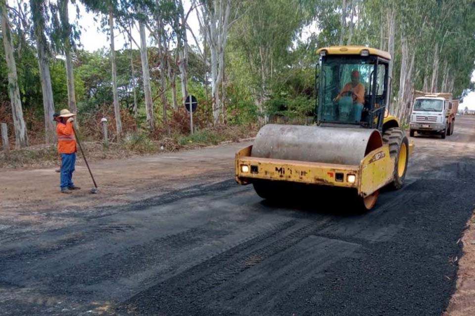 DER finaliza serviços de manutenção asfáltica na RO-391, em Chupinguaia