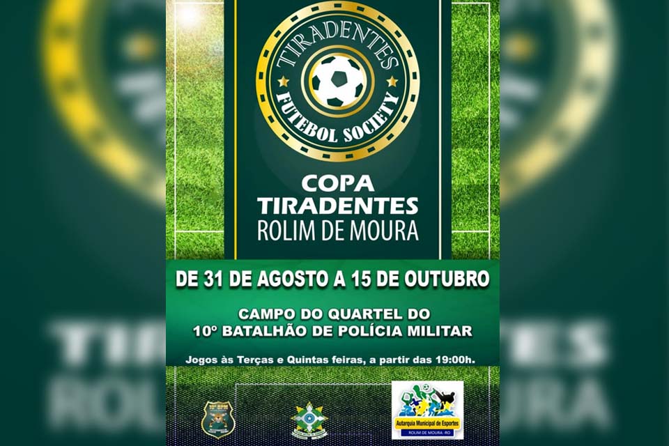 Copa Tiradentes de Futebol Society começa 31 de agosto em Rolim de Moura