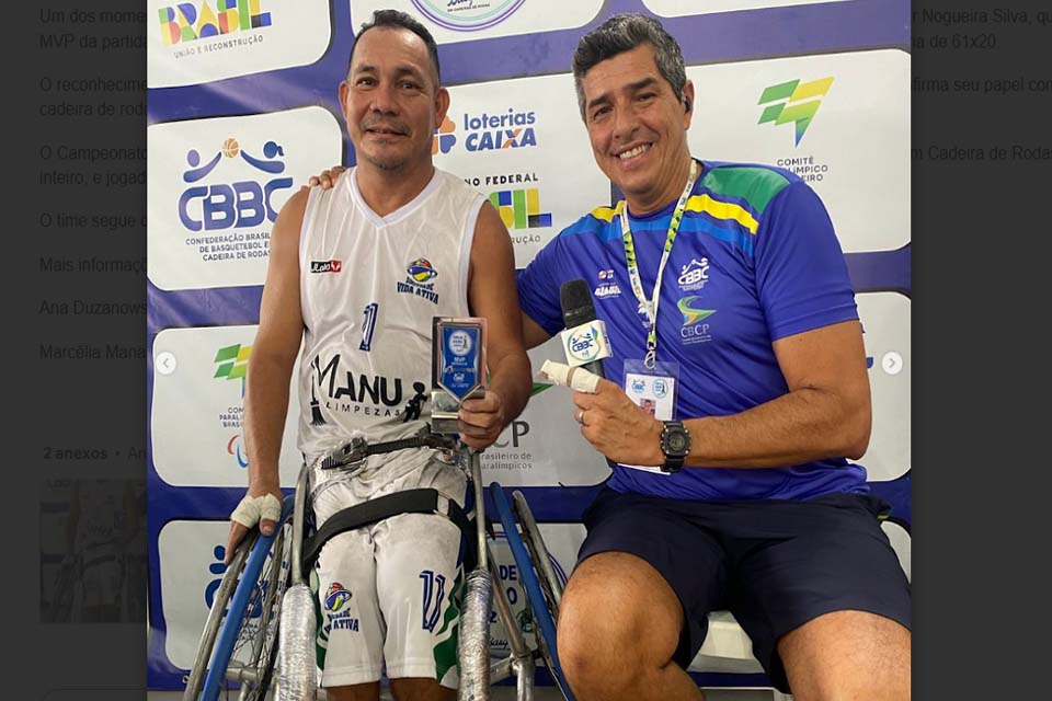 Sociedade Vida Ativa encerra participação no Campeonato Brasileiro de Basquetebol em Cadeira de Rodas com destaque de MVP